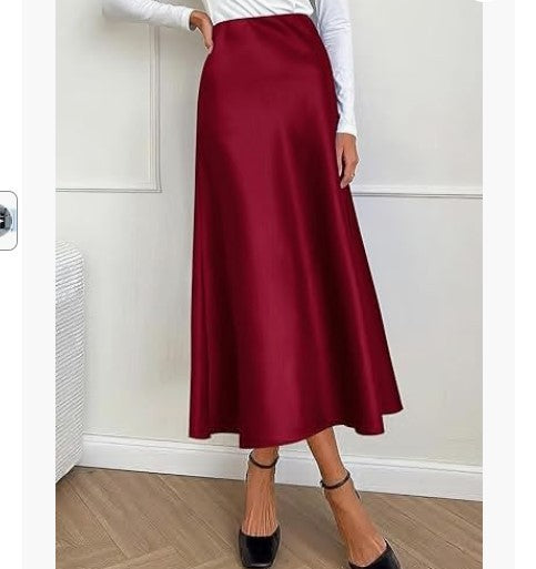 Satin Midi Skirt