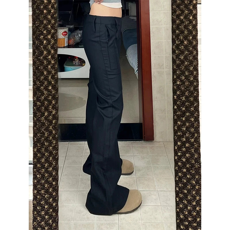 Low Waist Flared Dress Pants
