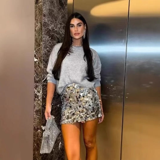 Sequins Mini Skirt